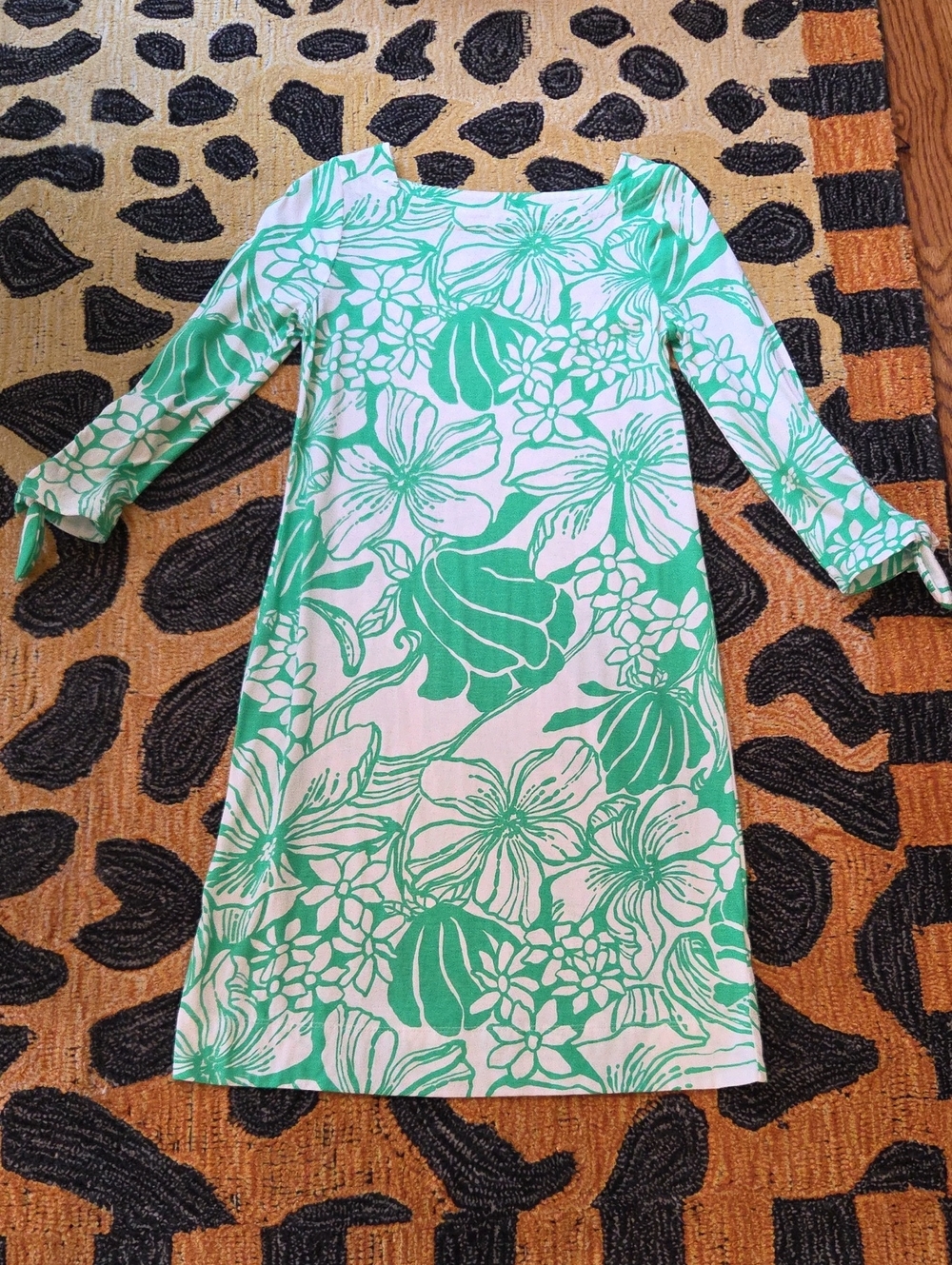 NWOT Lilly Pulitzer Green and White Floral Shift Dress